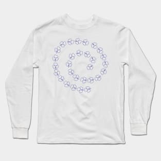 Shamrock Periwinkle Line Spiral St Patricks Day Long Sleeve T-Shirt